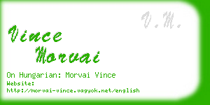 vince morvai business card